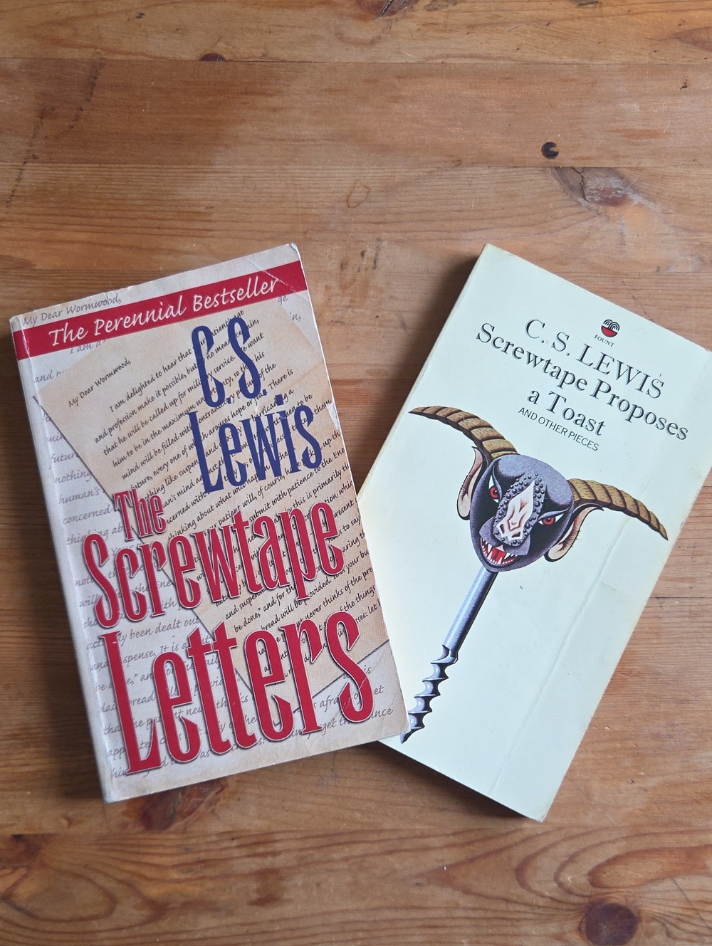 Vintage CS Lewis Book Lot Screwtape Letters Proposes Toast Paperback One Size